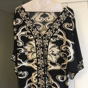 Black and cream blouse